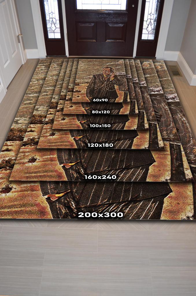 Saul Film Desenli Halı Breaking Bad Film Halısı Art Deco Renkli Dokulu Film Serisi Halı