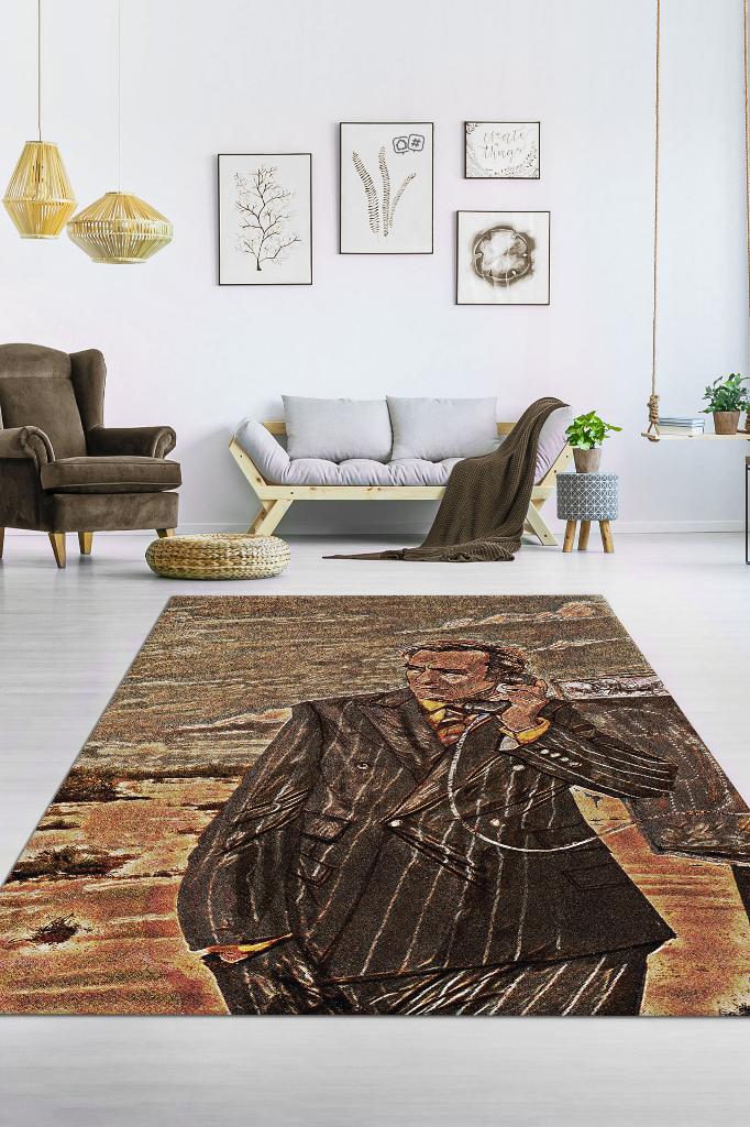 Saul Film Desenli Halı Breaking Bad Film Halısı Art Deco Renkli Dokulu Film Serisi Halı