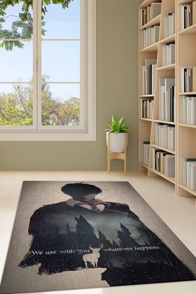 Seninleyiz Bej Renkli Harry Potter Halısı Çocuk Odası Halısı Çok Renk Halı Bohem Tarzı Halı