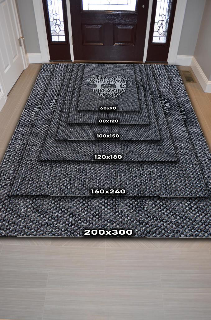 Sevginin Kökleri Kişiye Özel Kişiselleştirilebilir Halı Gri Hediyelik Sevgiliye Özel Halı