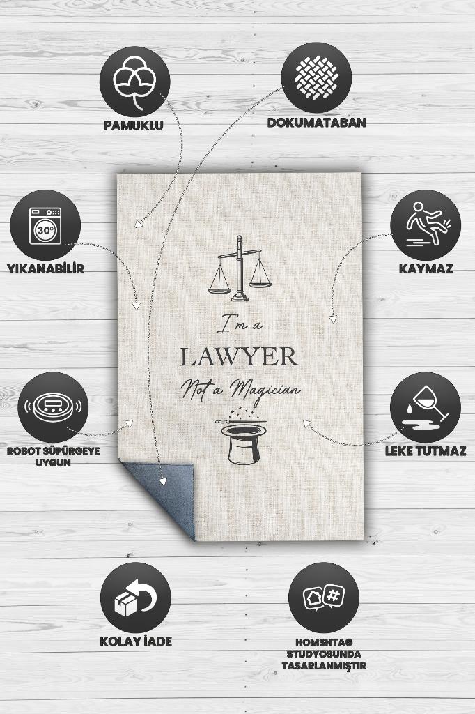 Sihirbaz Değilim Avukatım Dekoratif Avukat Halısı