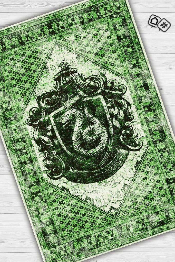 Slytherin Harry Potter Desenli Halı Yeşil Renkli Halı Harry Potter Film Sever Halısı