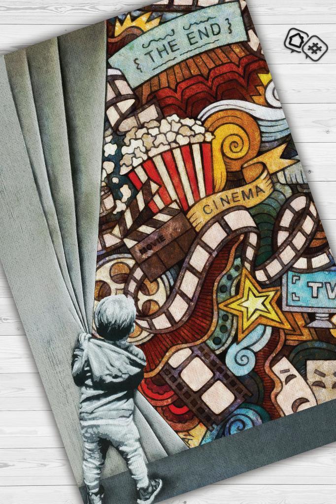 Son Sahne Graffiti Temalı Renkli Hediyelik Genç Odası Halısı Geometrik Graffiti Halısı