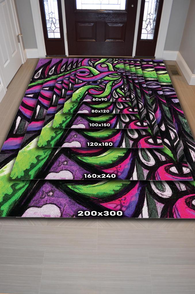 Soyut Graffiti Çok Renkli Genç Odası Halısı Dekoratif Graffiti Halısı Figürlü Graffiti Halı