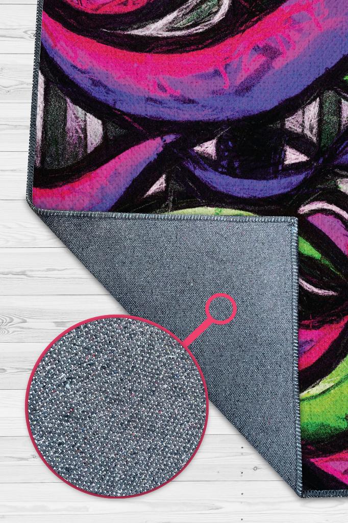 Soyut Graffiti Çok Renkli Genç Odası Halısı Dekoratif Graffiti Halısı Figürlü Graffiti Halı