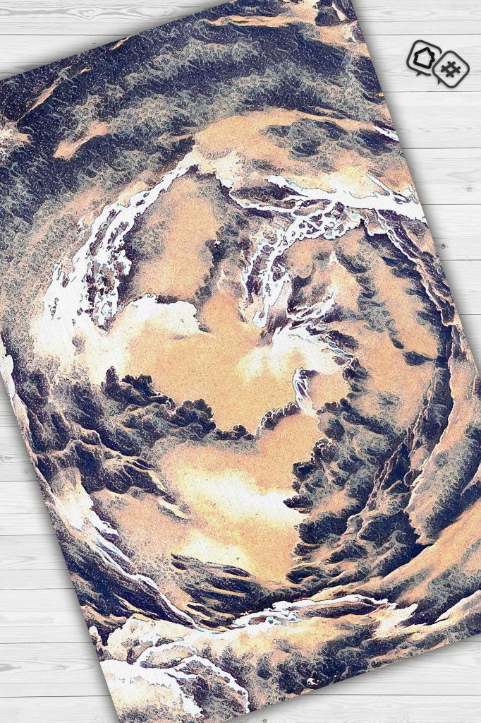 Soyut Manzara Renkli Halı Manzara Temalı Figürlü Salon Halısı Dijital Baskı Tasarım Halı