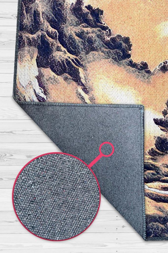 Soyut Manzara Renkli Halı Manzara Temalı Figürlü Salon Halısı Dijital Baskı Tasarım Halı