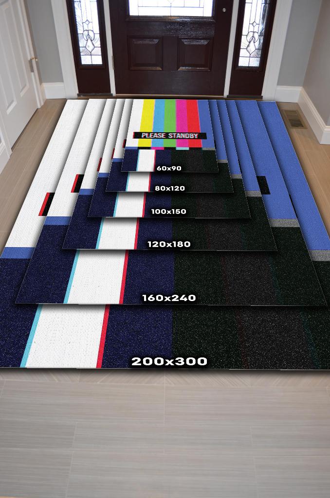 Standby Çok Renkli Halı Geometrik Oturma Odası Halısı Modern Çizgili Salon Halısı