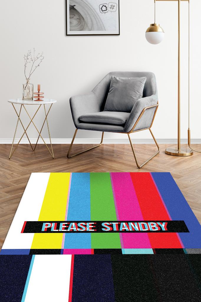 Standby Çok Renkli Halı Geometrik Oturma Odası Halısı Modern Çizgili Salon Halısı