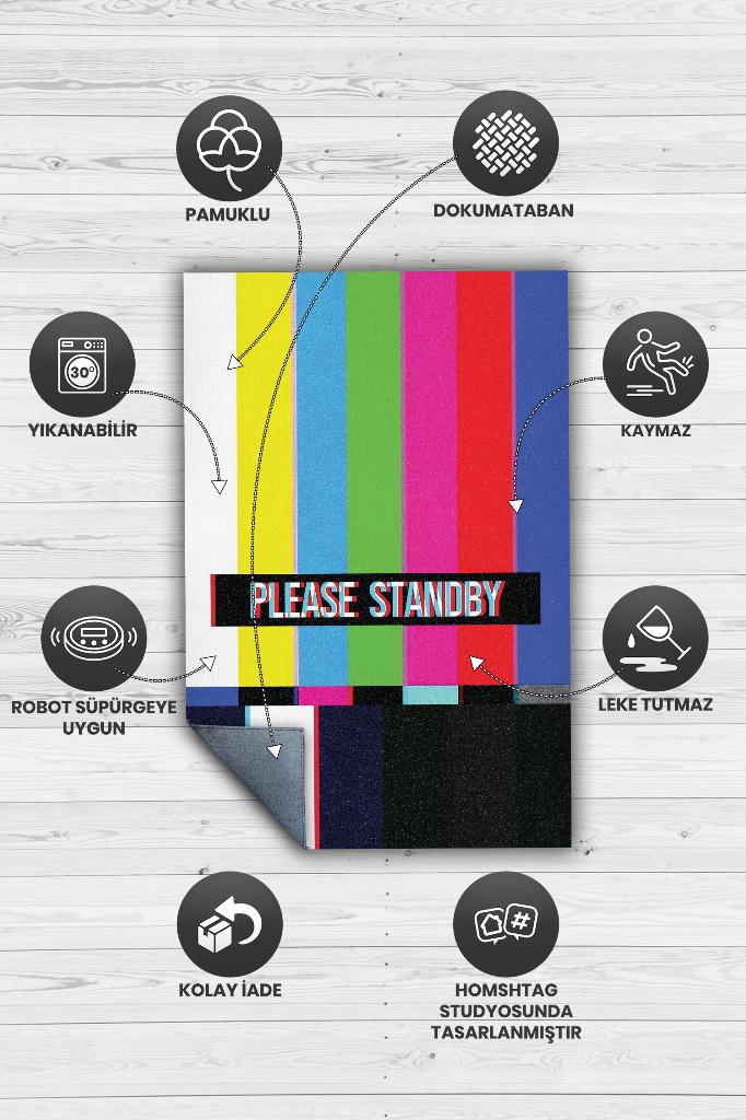 Standby Çok Renkli Halı Geometrik Oturma Odası Halısı Modern Çizgili Salon Halısı