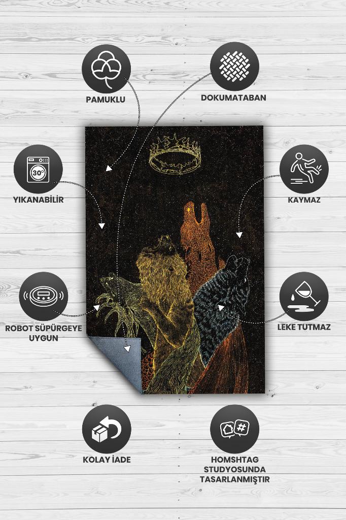 Taç Oyunları Film Desenli Halı Breaking Bad Film Halısı Art Renkli Dokulu Film Serisi Halı