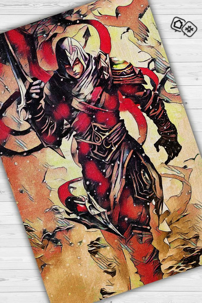 Talon Çok Renkli Oyuncu Halısı Kırmızı Renk Gamer Temalı League Of Legends Hediyelik Halı