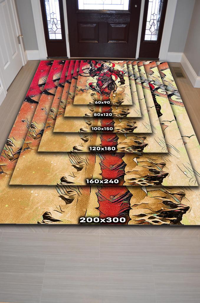 Talon Çok Renkli Oyuncu Halısı Kırmızı Renk Gamer Temalı League Of Legends Hediyelik Halı