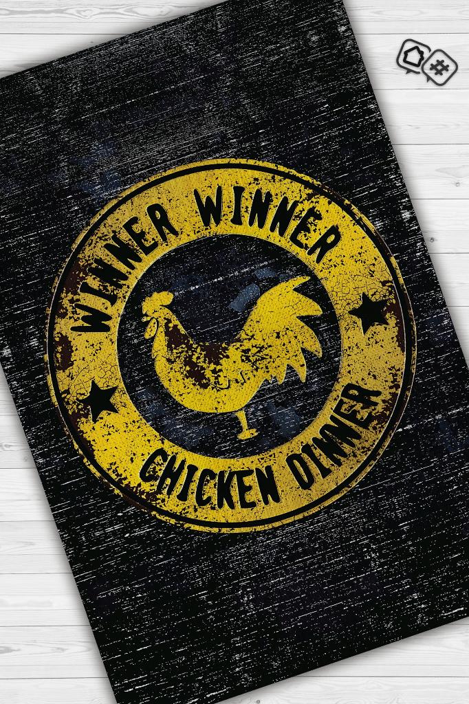 Tavuğu Hak Ettin Siyah Renk Oyuncu Halı Sarı Renk Gamer Temalı Halı Pubg Sever Hediye Halı