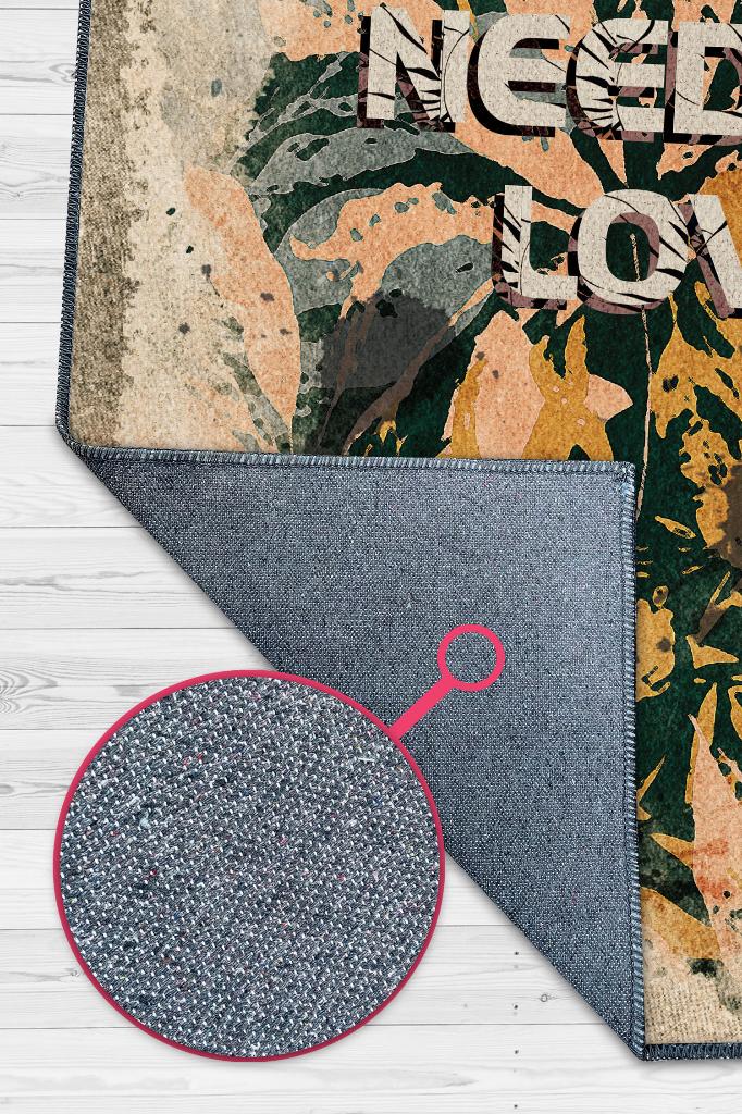 ek İhtiyacın Aşk Art Çiçek Desenli Salon Halısı Halı Çok Renkli Çiçekli Halı Mutfak Halısı