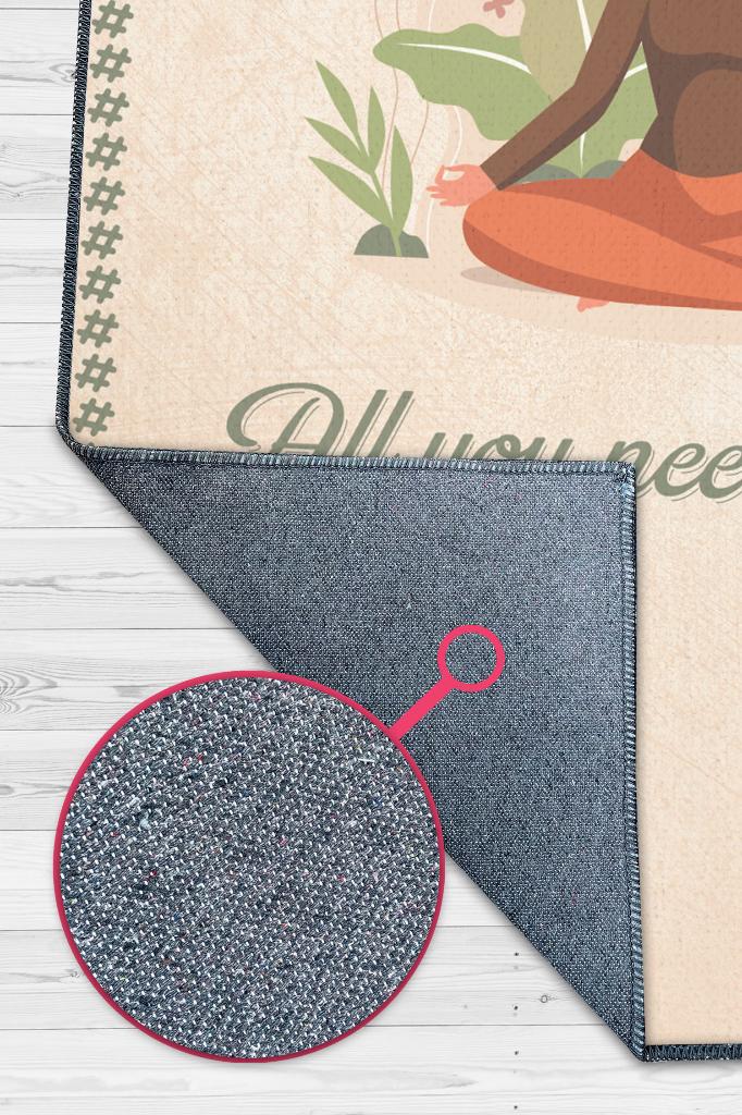 Bej Düz Renkli Halı Yoga Sever Halısı Yıkanabiilir Renkli Halı Hediye Halı