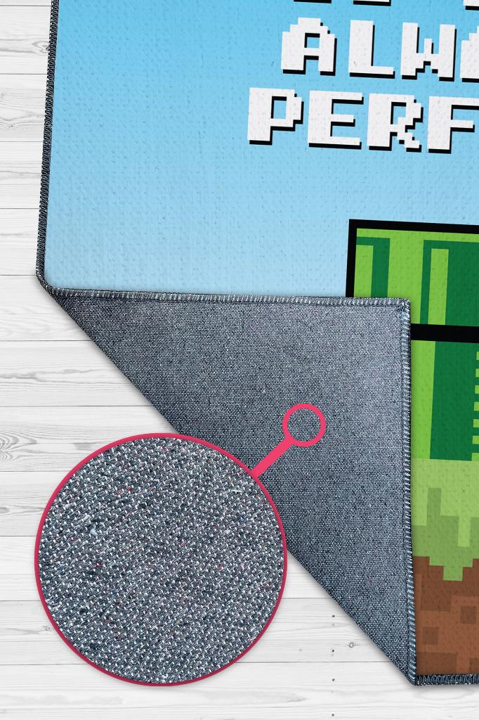 The Path Çok Renkli Oyuncu Halısı Mavi Renk Gamer Temalı Halı Super Mario Sever Hediye Halı