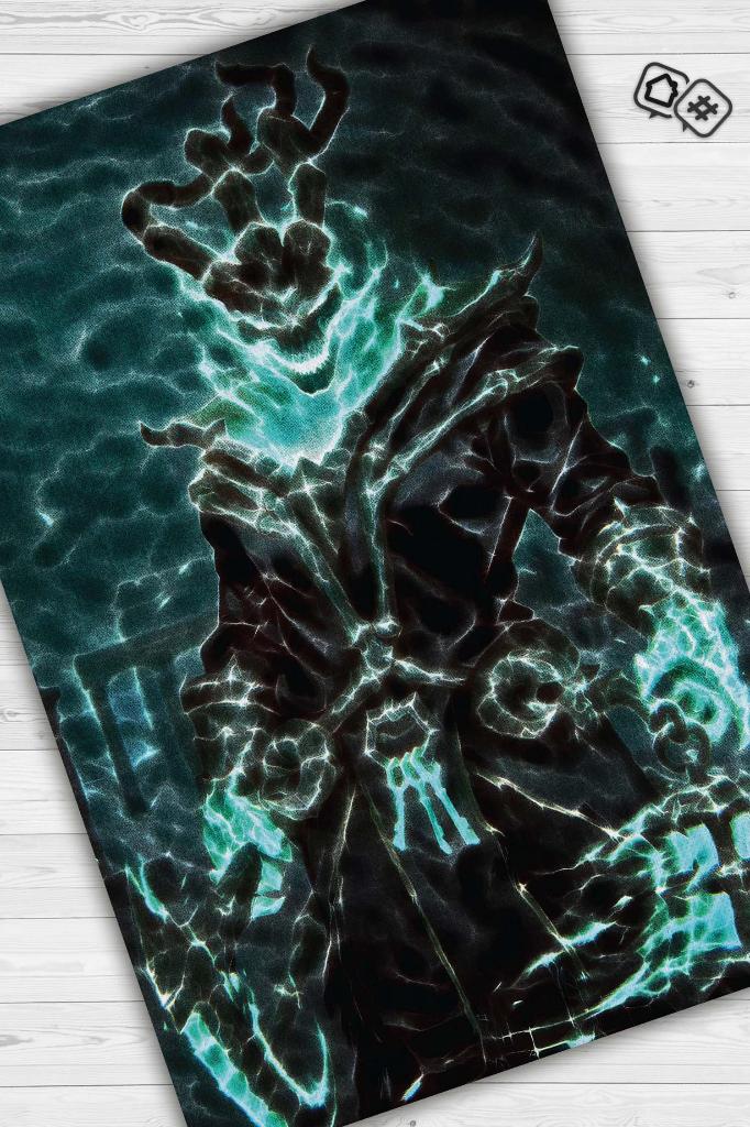 Thresh Neon Ren Oyuncu Halısı Zemini Siyah Renk Gamer Temalı League Of Legends Sever Halı