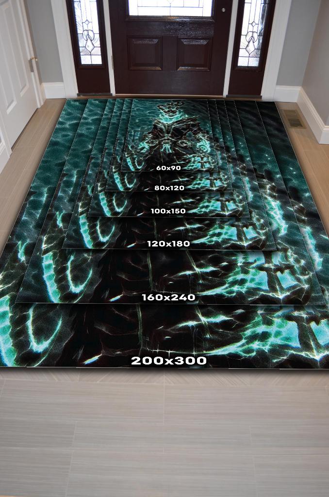 Thresh Neon Ren Oyuncu Halısı Zemini Siyah Renk Gamer Temalı League Of Legends Sever Halı