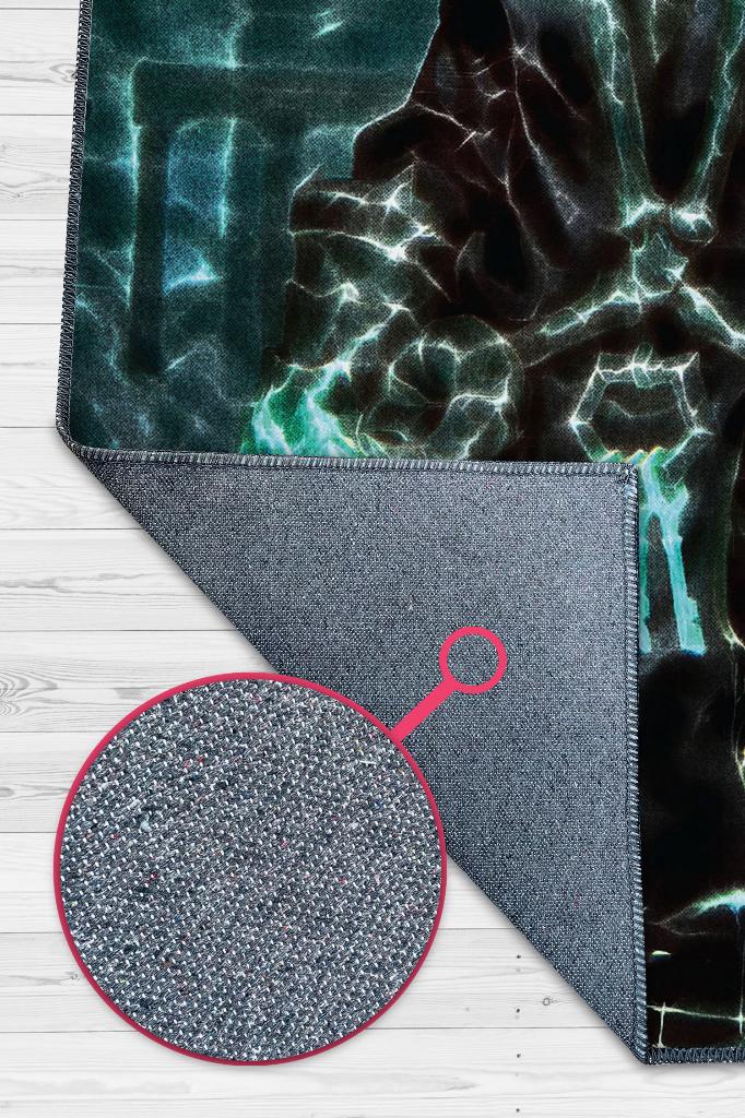 Thresh Neon Ren Oyuncu Halısı Zemini Siyah Renk Gamer Temalı League Of Legends Sever Halı