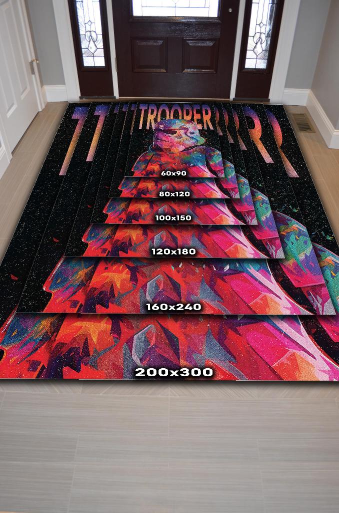 Trooper Film Halısı Star Wars Temalı Film Halısı Siyah Kırmızı Renkli Star Wars Filmi Halı