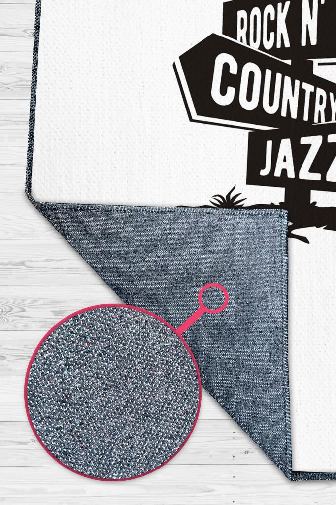 Üç Müzik Tarzı Düz Renkli Halı Siyah Beyaz Halı Caz Rock Sever Halısı Müzisyene Hediye Halı