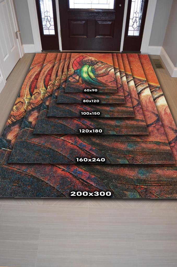 Urgot Çok Renkli Oyuncu Halısı Zemini Çok Renkli Gamer Temalı Dota Sever Hediyelik Halı