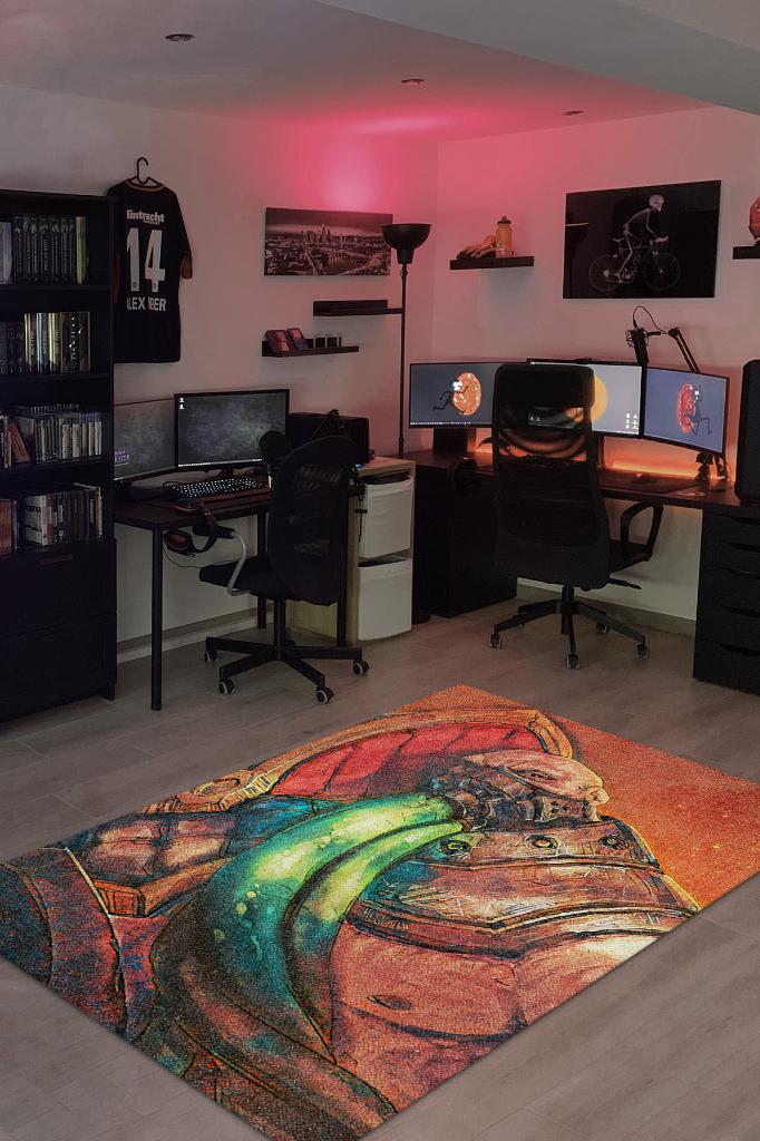 Urgot Çok Renkli Oyuncu Halısı Zemini Çok Renkli Gamer Temalı Dota Sever Hediyelik Halı