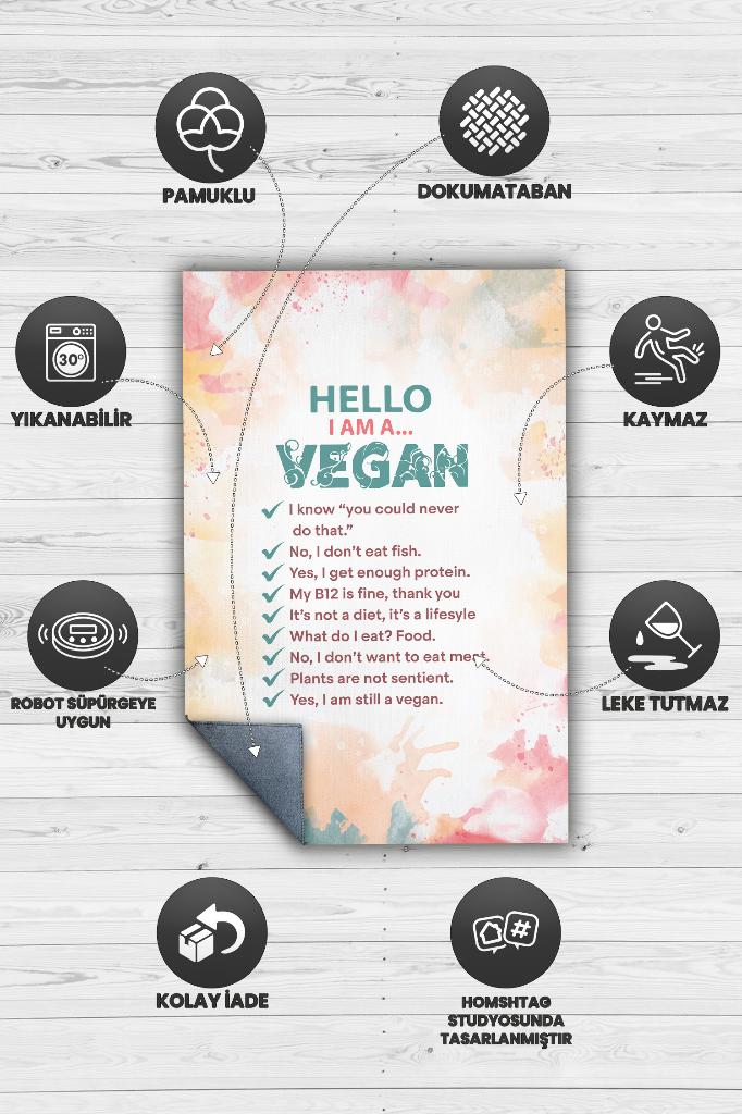 Veganın Cevapları Dekoratif Vegan Halısı