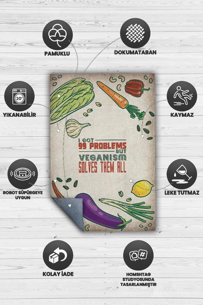 Veganlık Dekoratif Vegan Halısı
