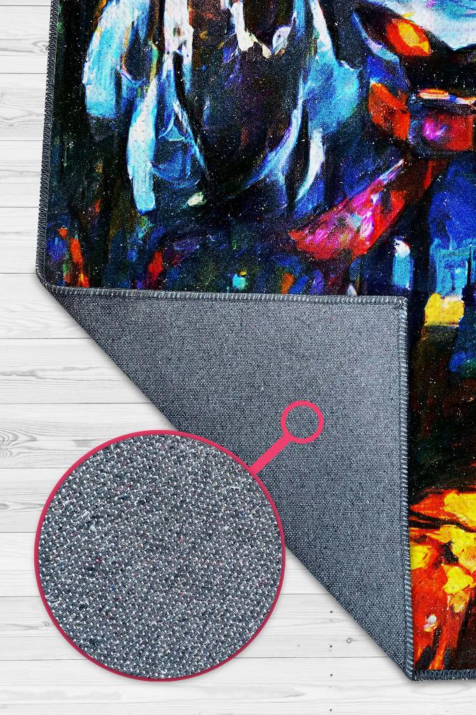 Veigar Çok Renkli Oyuncu Halısı Zemini Siyah Gamer Temalı League Of Legends Hediyelik Halı