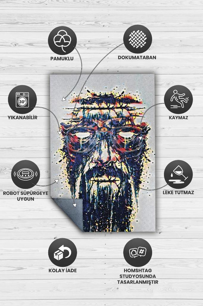 Walter Film Desenli Halı Breaking Bad Film Halısı Çok Renkli Geometrik Film Serisi Halı