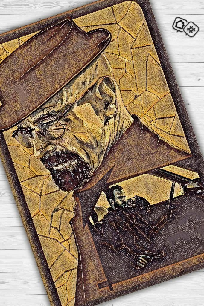 Walter ve Desse Film Desenli Halı Breaking Bad Film Halısı Renkli Dokulu Film Serisi Halı