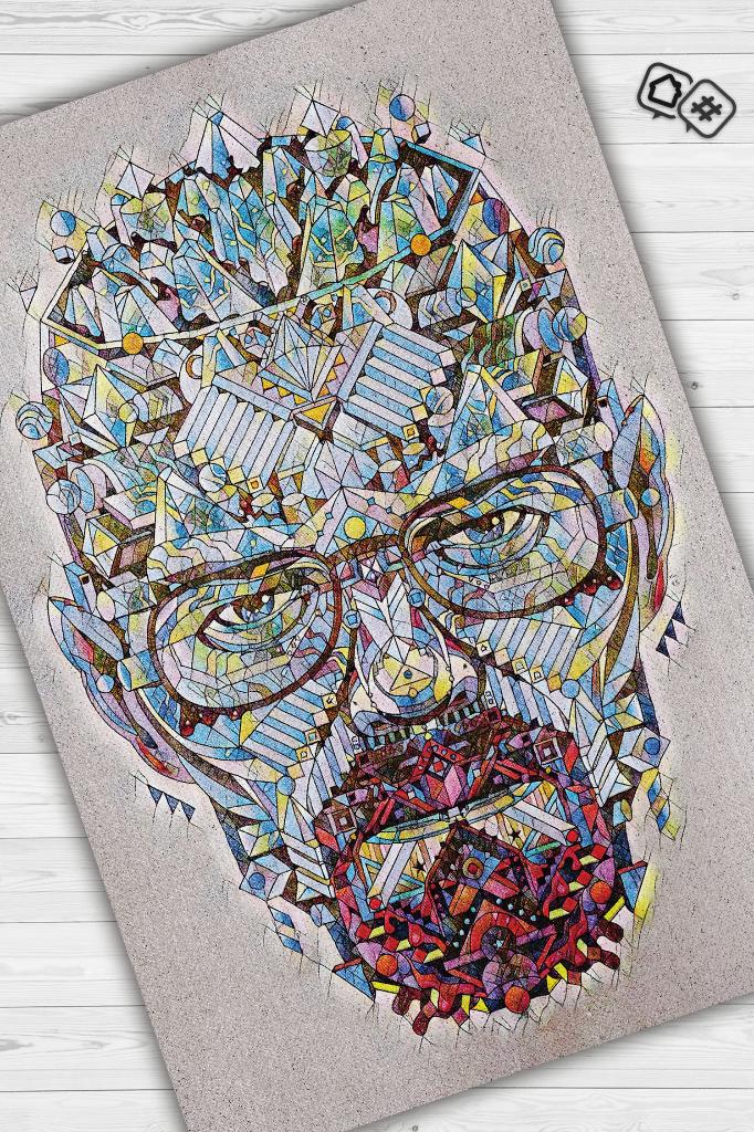 Walterin Zihni Film Temalı Breaking Bad Film Halısı Çok Renkli Geometrik Film Serisi Halı