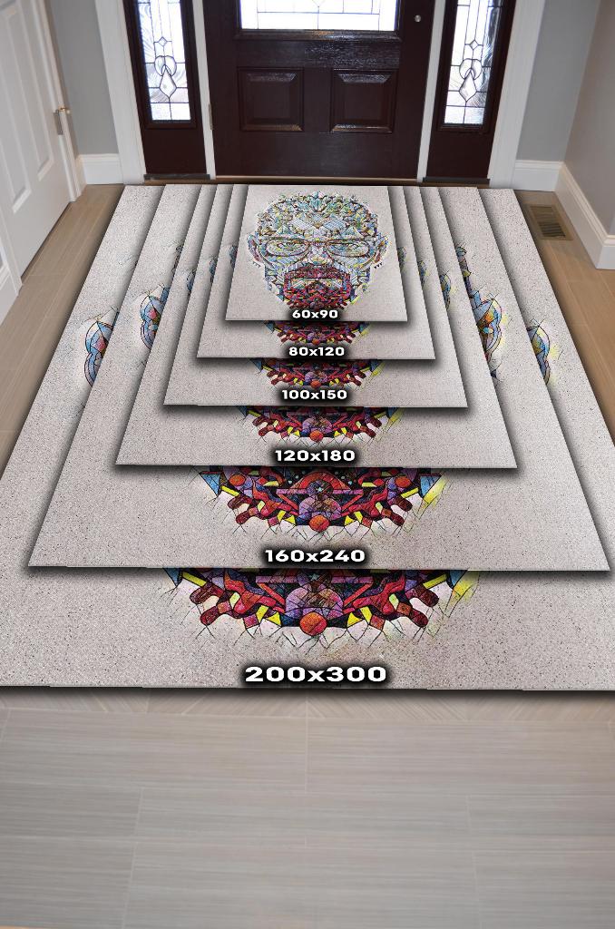 Walterin Zihni Film Temalı Breaking Bad Film Halısı Çok Renkli Geometrik Film Serisi Halı