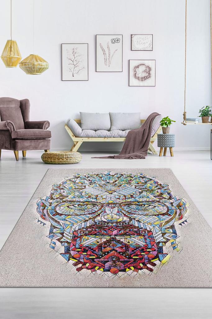 Walterin Zihni Film Temalı Breaking Bad Film Halısı Çok Renkli Geometrik Film Serisi Halı