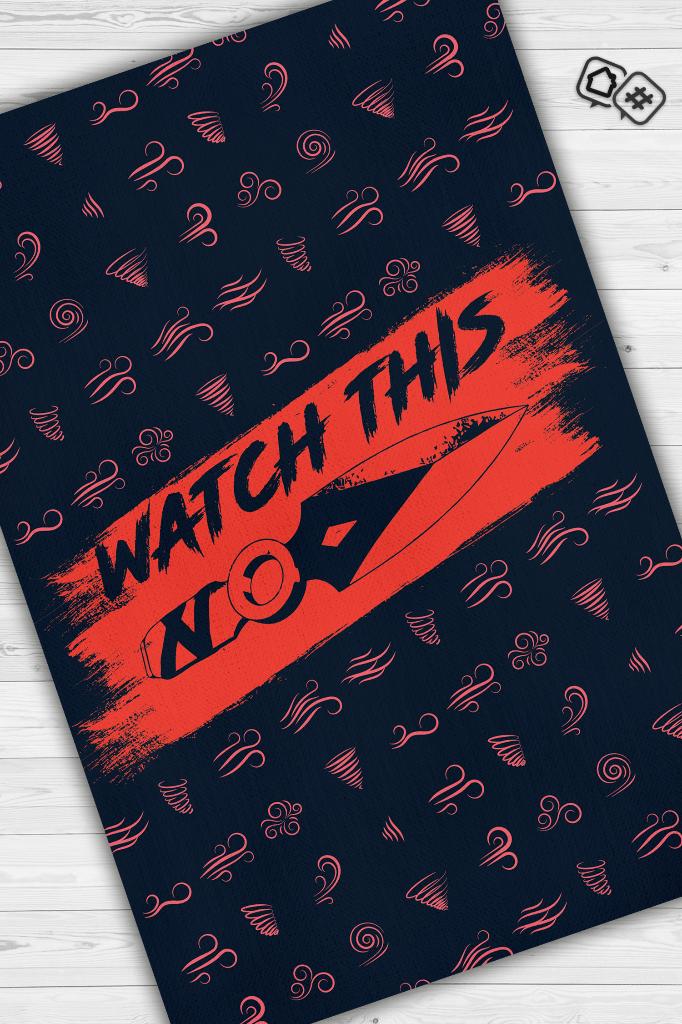 Watch This Çok Renk Oyuncu Halısı Siyah Renk Gamer Temalı Halı Valorant Sever Hediye Halı