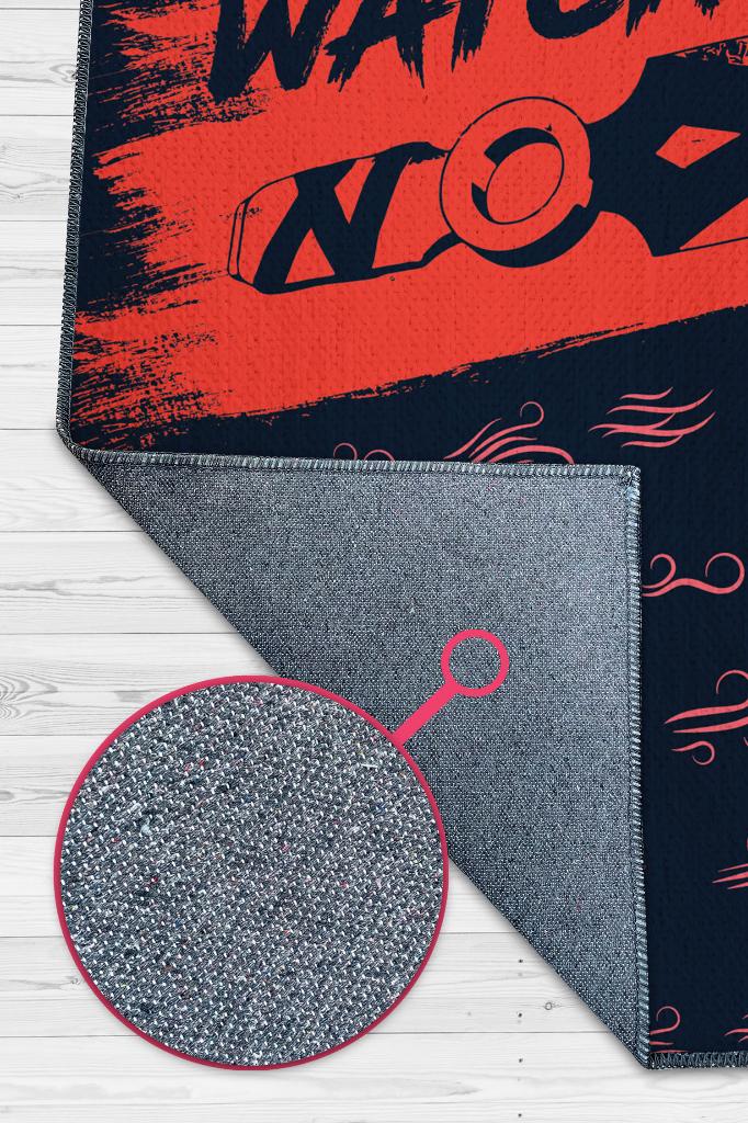 Watch This Çok Renk Oyuncu Halısı Siyah Renk Gamer Temalı Halı Valorant Sever Hediye Halı