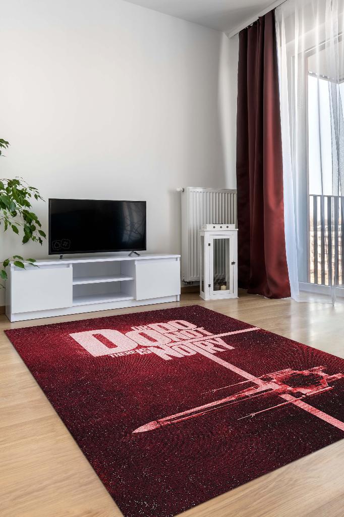 Yap Ya Da Yapma Star Wars Temalı Film Halısı Kırmızı Renkli Star Wars Filmi Halısı