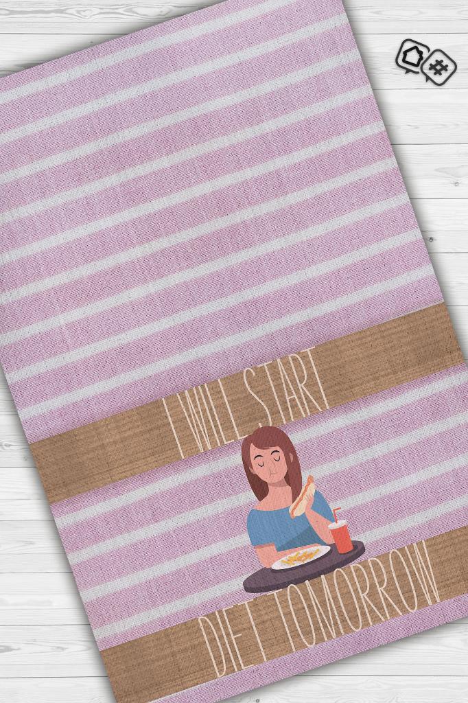 Diyete Başlıyorum Renkli Diyetisyen Halı Diyetisyen Ofisine Diyetisyen Temalı Hediye Halı