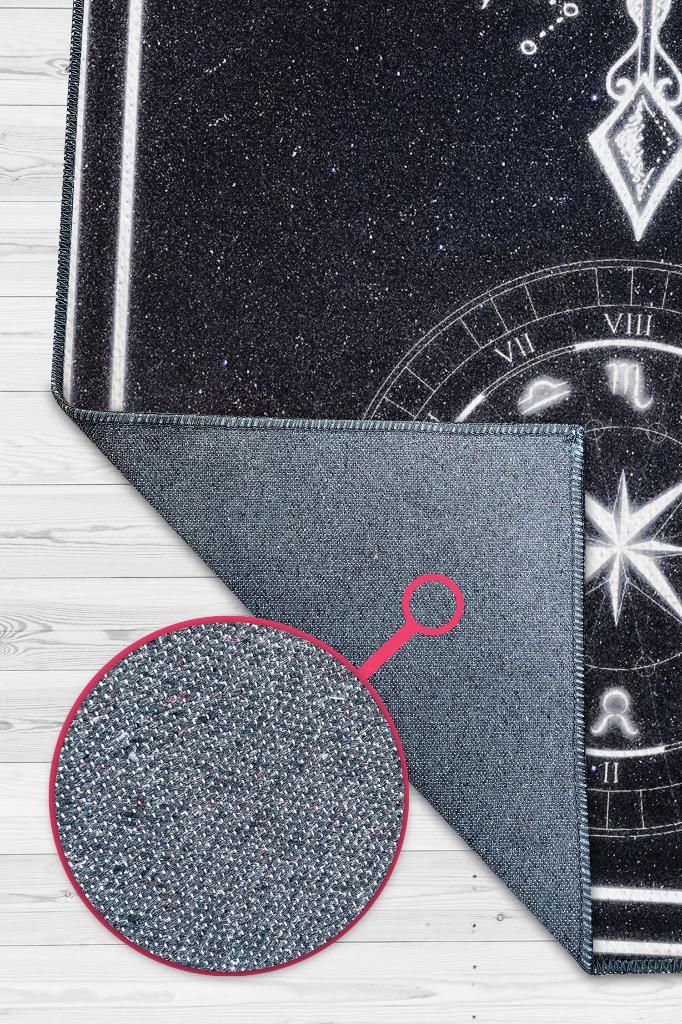 Yay Burcu Astroloji Temalı Halı Burç Halısı Yay Burcuna Hediyelik Halı Siyah Renk Halı