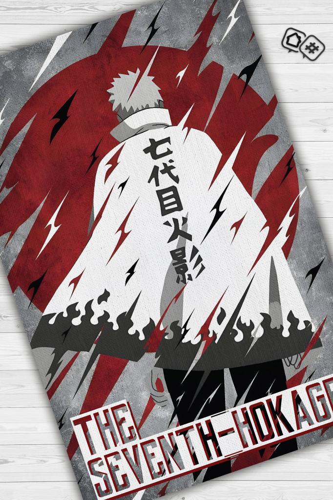 Yedinci Hokage Oldum Çok Renkli Dekoratif Anime Halısı Dokuma Tabanlı Anime Sever Halı