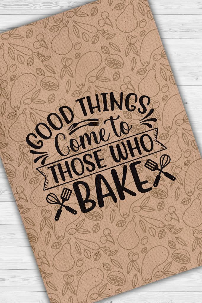 Yemek Yap Mutlu Ol Kahve Renkli Mutfak Halısı Yazılı Modern Halı Mutfak Temalı Figürlü Halı