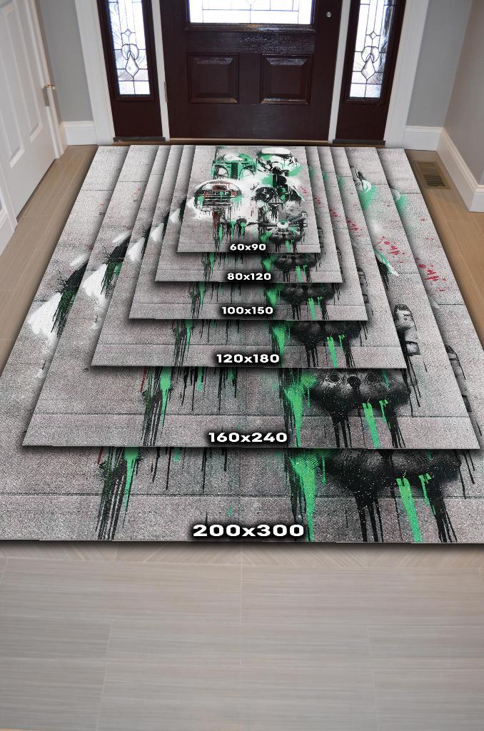 Yıldız Karakterler Film Halısı Star Wars Temalı Film Halısı Gri Renkli Star Wars Filmi Halı