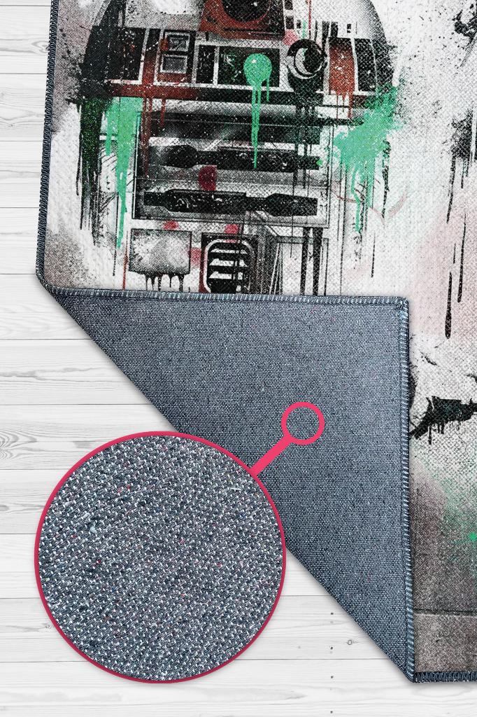 Yıldız Karakterler Film Halısı Star Wars Temalı Film Halısı Gri Renkli Star Wars Filmi Halı