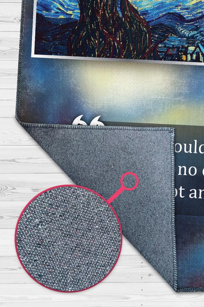 Yıldızlı Gece Van Gogh Sanat Sever Halısı Çok Renkli Halı Tablo Temalı Halılar Sanat Halısı