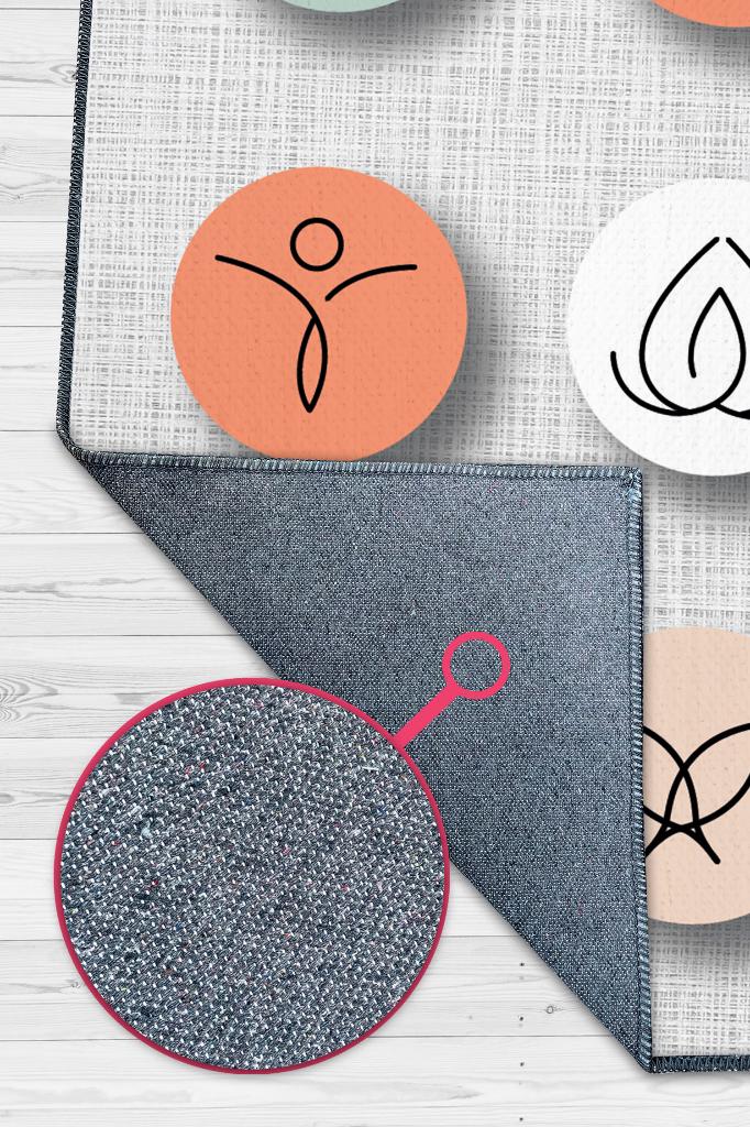 Yoga Dünyam Açık Renkli Halı Yoga Sever Halısı Minimalist Hediyelik Halı Yoga Halısı