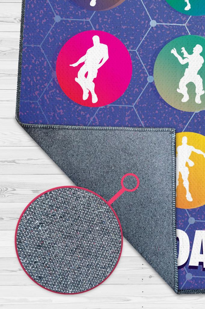 Your Dance Çok Renkli Oyuncu Halısı Mavi Renk Gamer Temalı Halı Fortnite Oyuncu Hediye Halı