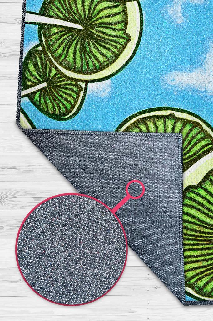 Homshtag Yukarı Bakış Renkli Mantarlı Mutfak Halısı Yeşil Mantar Baskılı Özel Tasarım Halı