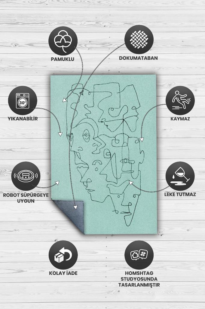 Yüzler Dekoratif Halı